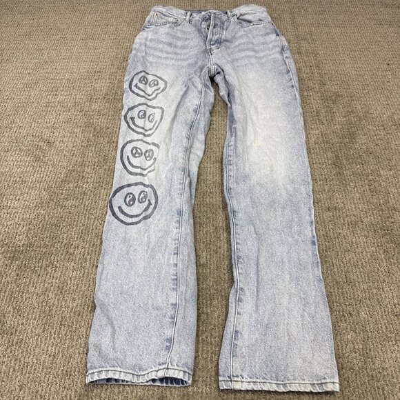 PacSun Dad Jeans 5 Button Fly Blue Pockets Women’s Size 26 - Picture 1 of 14